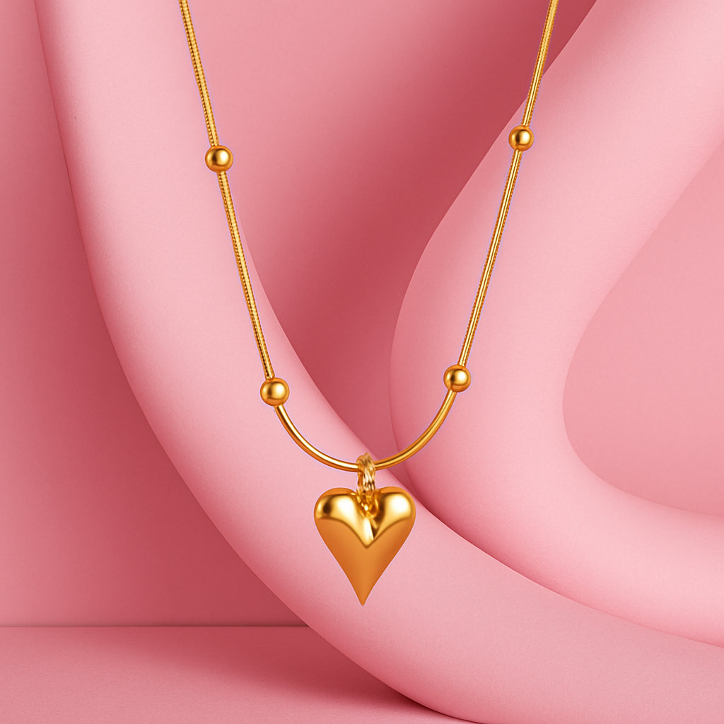 Little Heart Necklace – Minimal 18K Gold Plated Demi-Fine Jewellery for Everyday Wear | Tvayi Jewellery