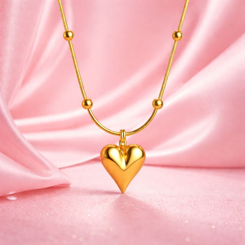 Little Heart Necklace – Minimal 18K Gold Plated Demi-Fine Jewellery for Everyday Wear | Tvayi Jewellery