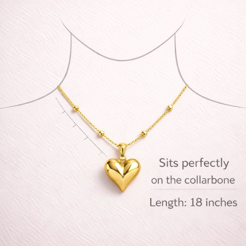 Little Heart Necklace – Minimal 18K Gold Plated Demi-Fine Jewellery for Everyday Wear | Tvayi Jewellery