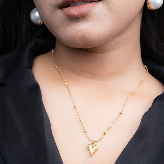Little Heart Necklace – Minimal 18K Gold Plated Demi-Fine Jewellery for Everyday Wear | Tvayi Jewellery
