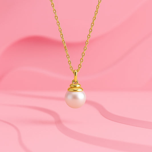 Luna Dew – Gold-Plated Pearl Drop Necklace | Tvayi Jewellery