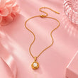 Luna Pearl Halo Pendant Necklace | Tvayi