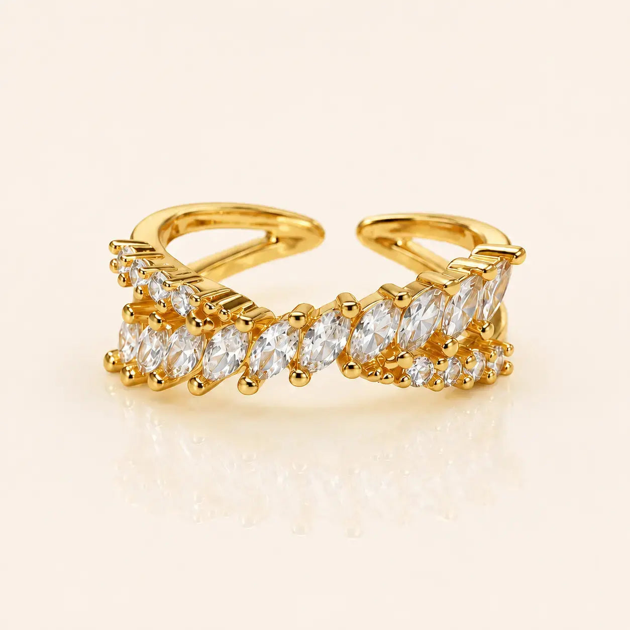 Marquise Crossover Adjustable Ring | Tvayi