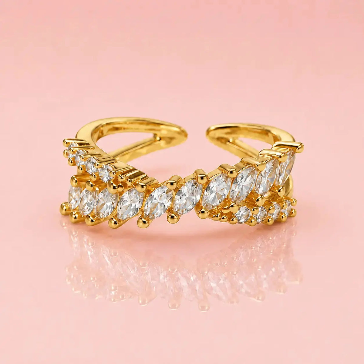 Marquise Crossover Adjustable Ring | Tvayi