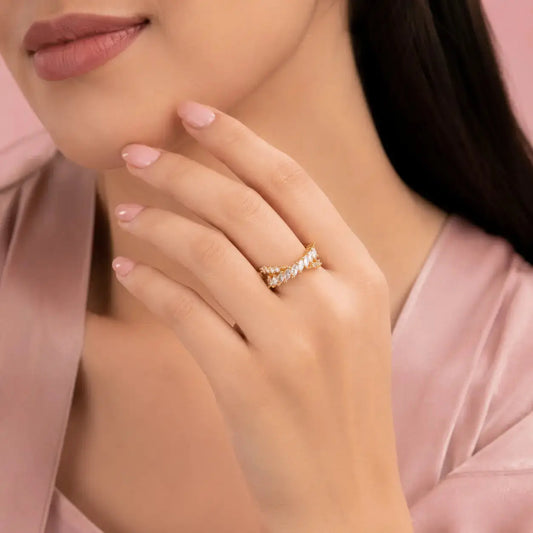 Marquise Crossover Adjustable Ring Tvayi