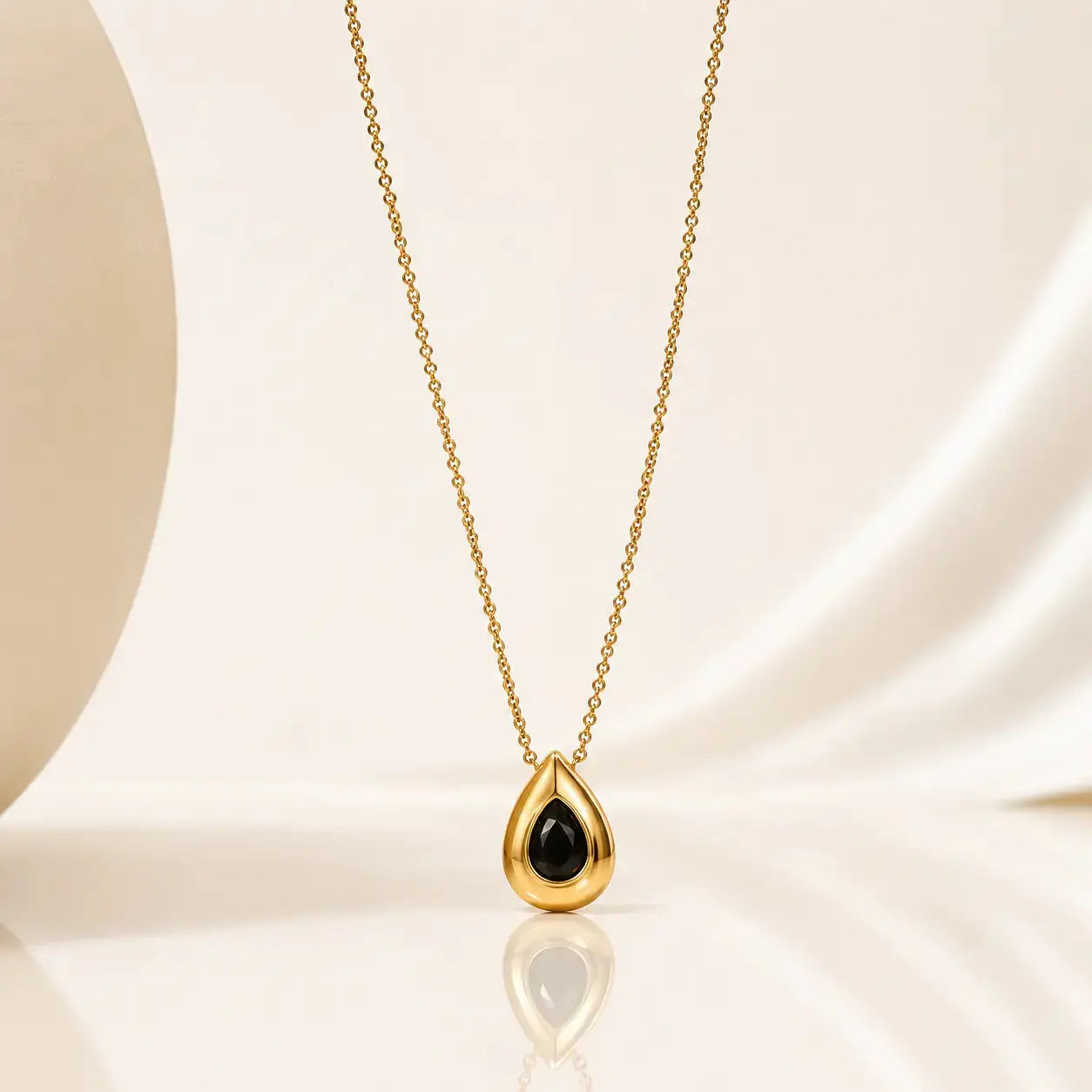 Midnight Teardrop Pendant Necklace | Tvayi