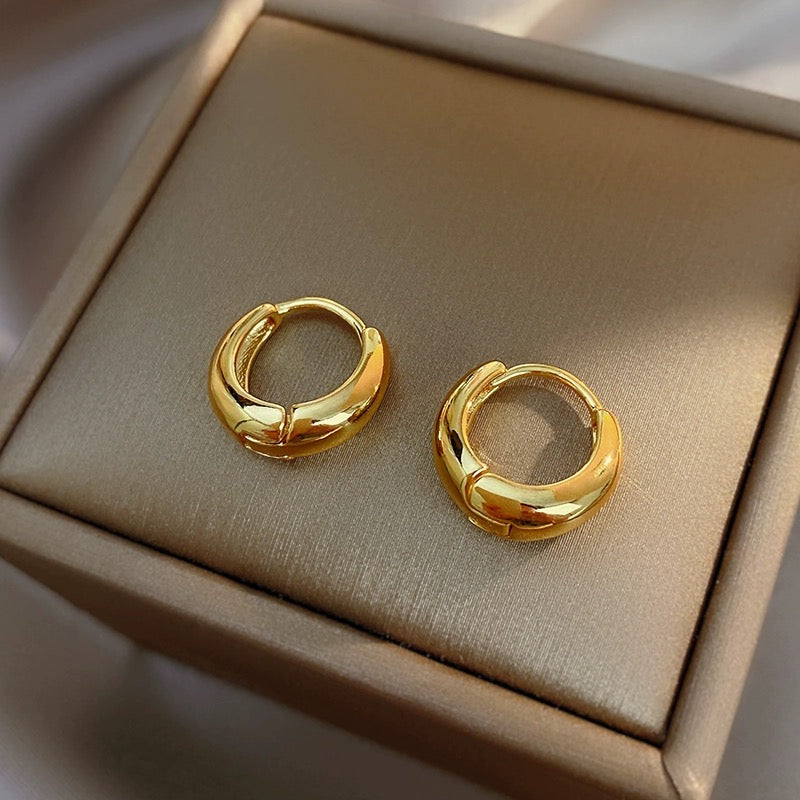 Minimal Gold Hoop Earrings for Women | 18K Gold Plated Demi-Fine Jewellery | Tvayi