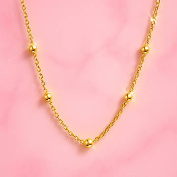 Minimal Gold Bead Necklace | Tvayi Jewellery