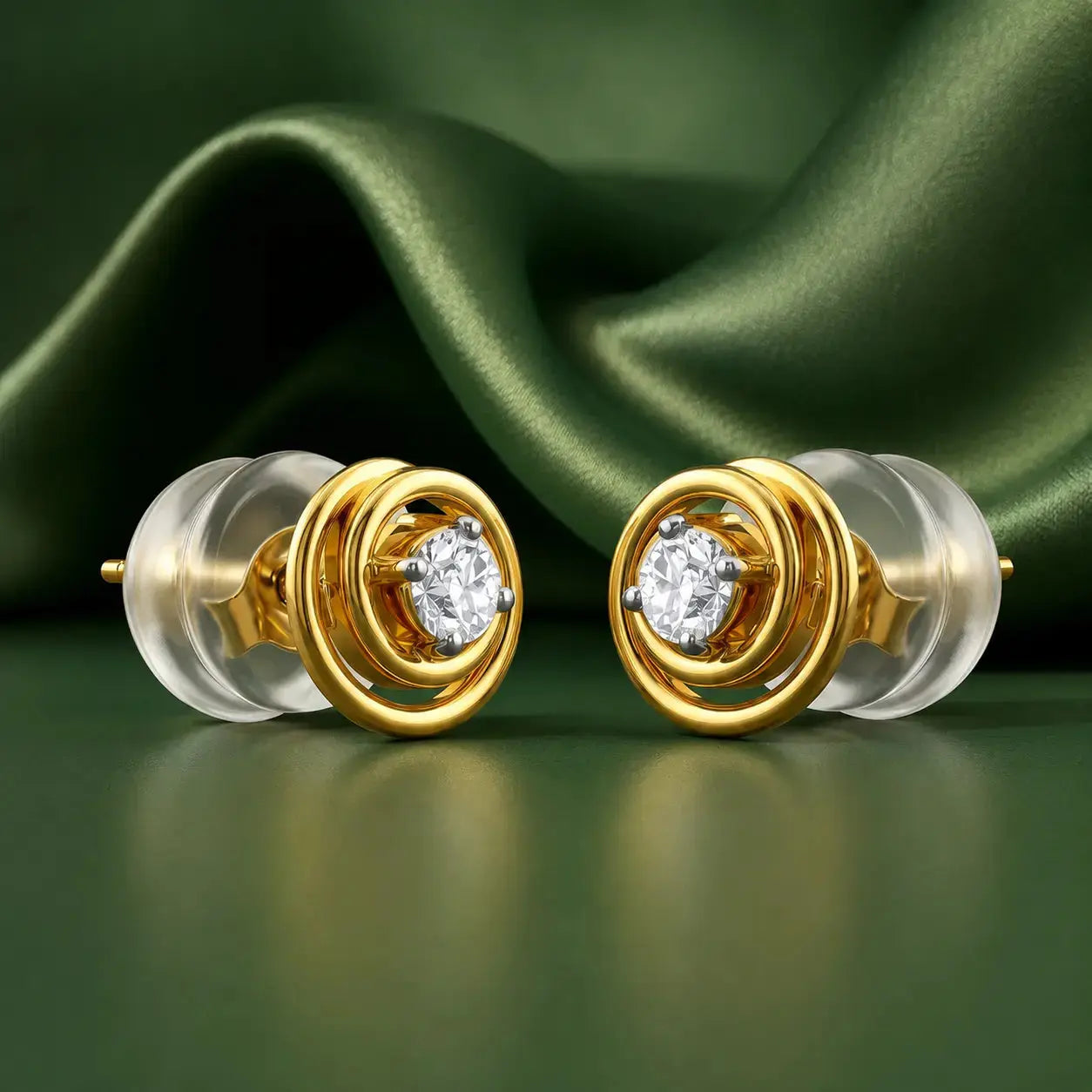 Minimalist 9KT Real Gold Diamond Ear Climber Studs | Tvayi