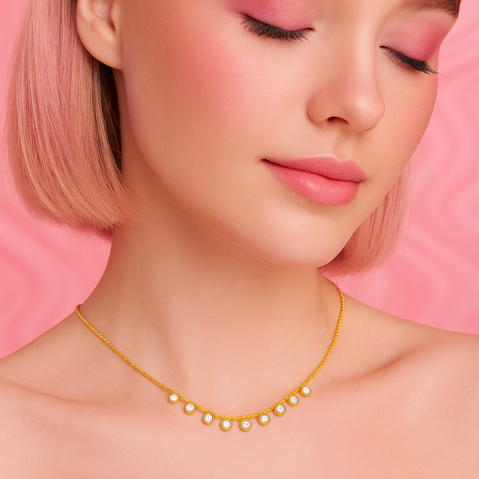 Dainty Zircon Drop Necklace | Tvayi Jewellery