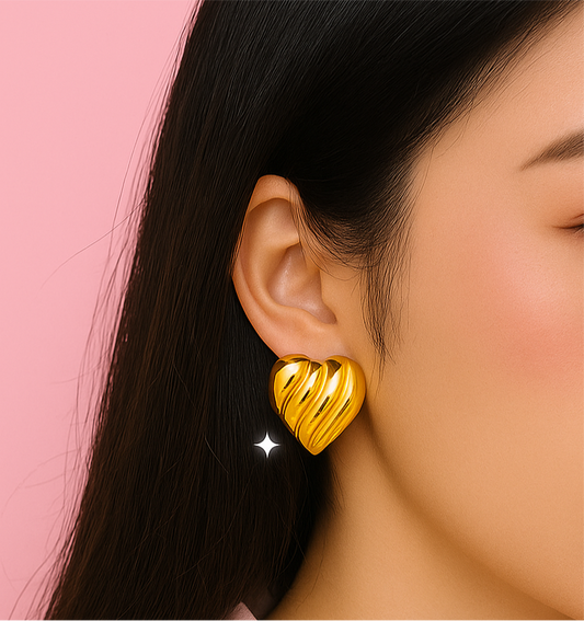 Bold Heart Statement Earrings | Tvayi