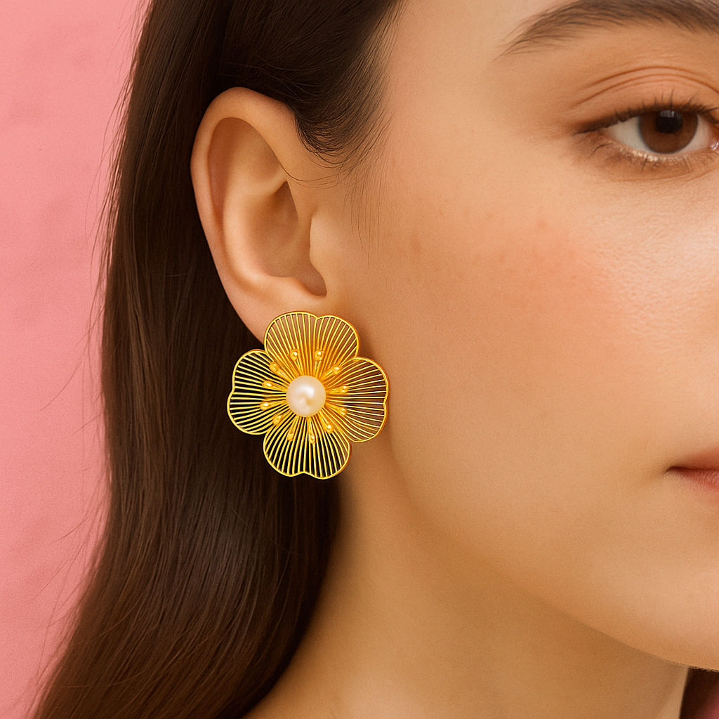 Sunflower Stud Earrings – Anti-Tarnish Demi-Fine Jewellery | Tvayi