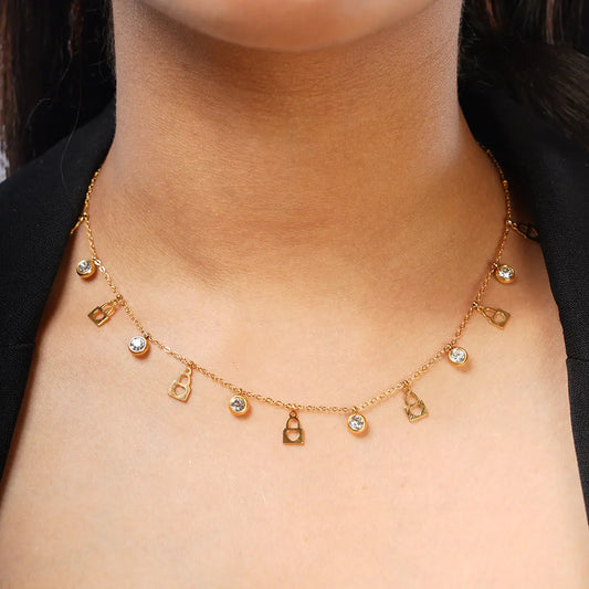 Lock & Shine Charm Necklace | Tvayi