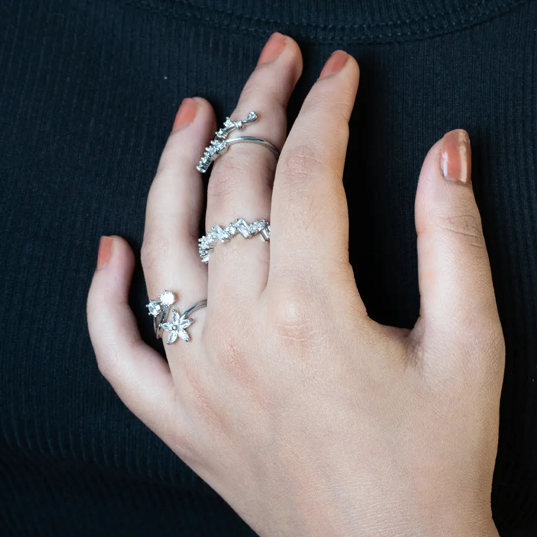Modern Stone Studded Ring | Tvayi
