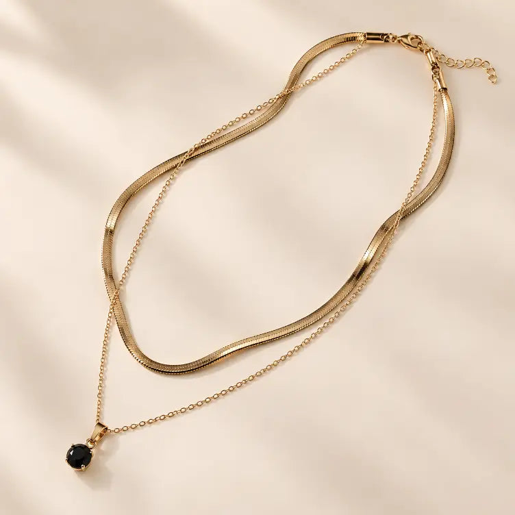 Noira 18K Gold Plated Layered Necklace for Women