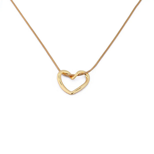 Open Heart Small Light Weight Pendant Necklace Tvayi