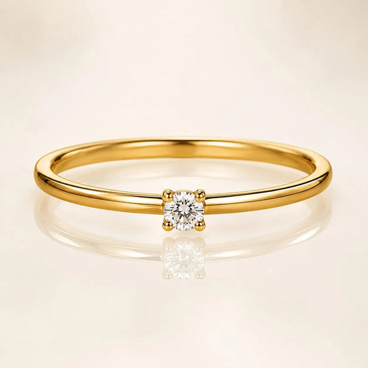 Real Gold Solitaire Lab Grown Diamond Ring for Women | Minimalist Luxury Ring | Tvayi