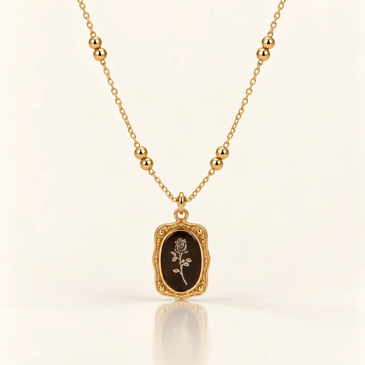 Roselle 18K Gold Plated Rose Pendant Necklace for Women