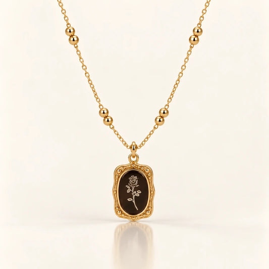 Roselle 18K Gold Plated Rose Pendant Necklace for Women