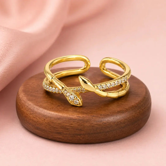 Serpentine Spark Adjustable Ring | Tvayi