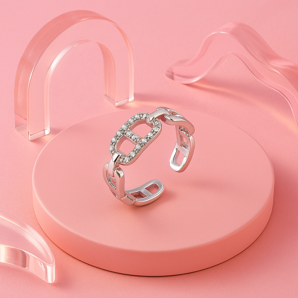 Silver Unique Band Ring | Tvayi Jewellery