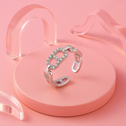 Silver Unique Band Ring | Tvayi Jewellery