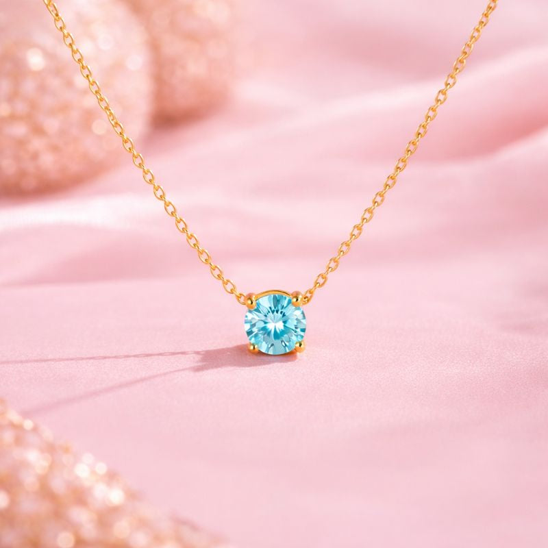 Solitaire Pendant Necklace – 18K Gold Plated Demi-Fine Waterproof Jewellery | Tvayi