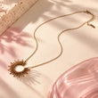 Solstice 18K Gold Plated Sunburst Pendant Necklace
