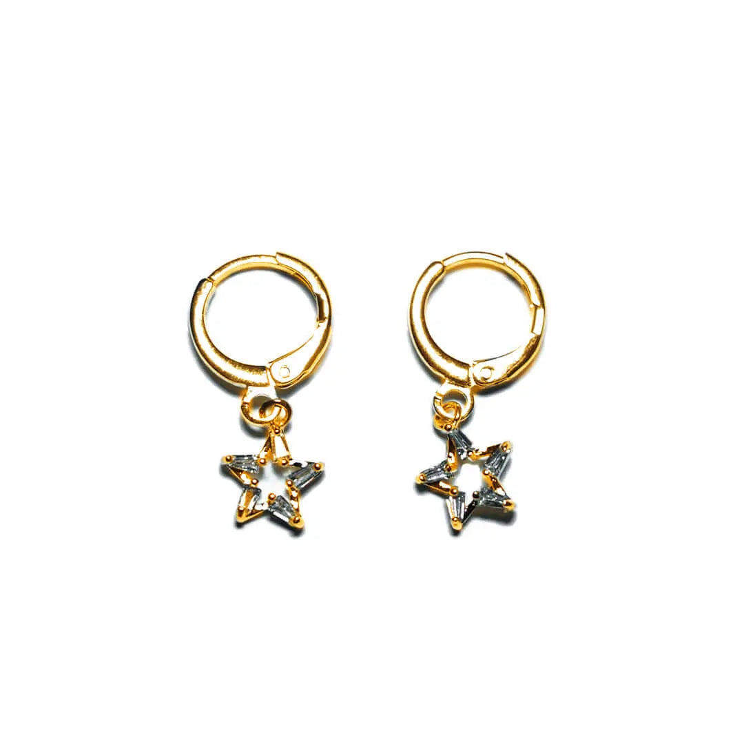 Crystal Star Hoop Earrings | Tvayi