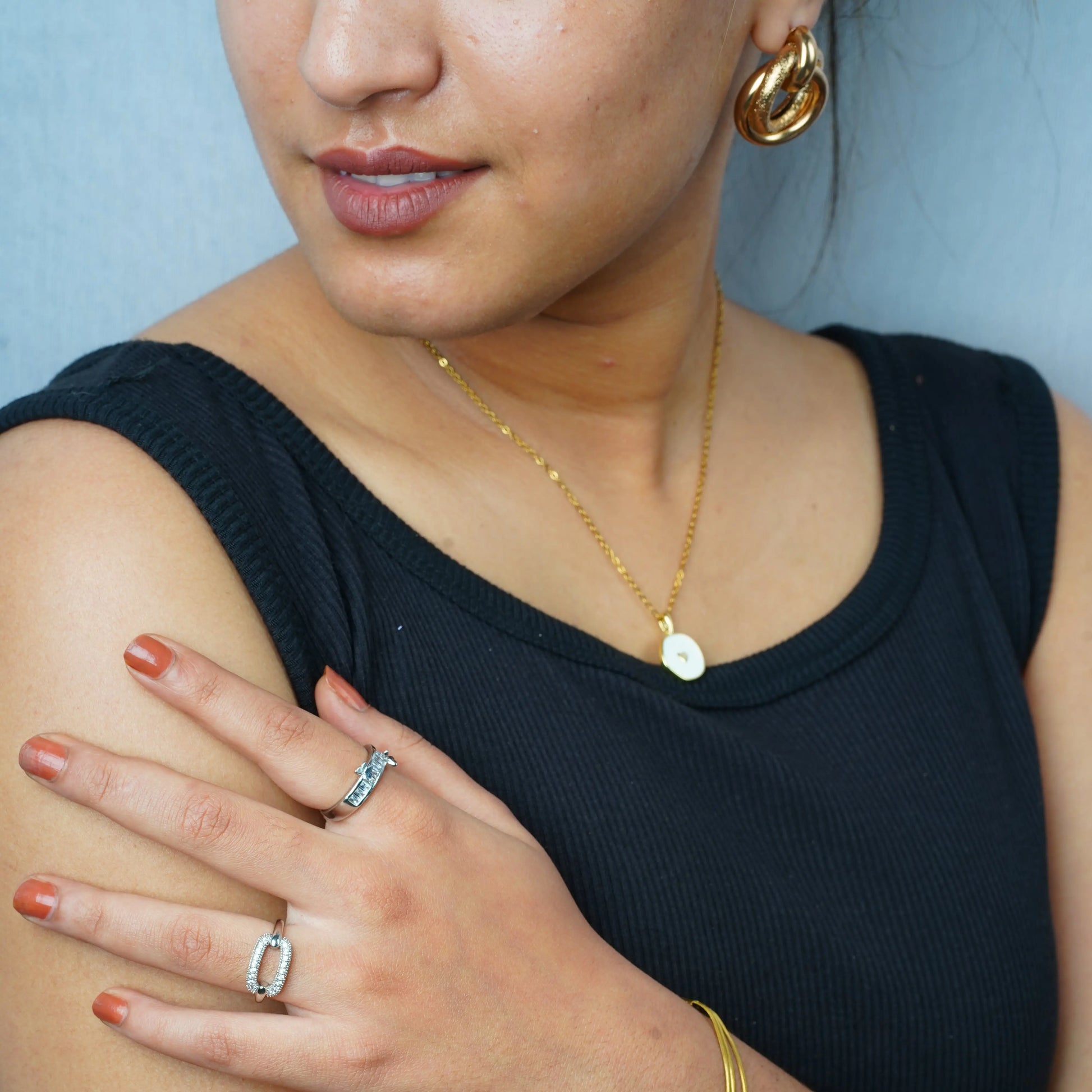 Bold Triple Hoop Earrings | Tvayi Jewellery