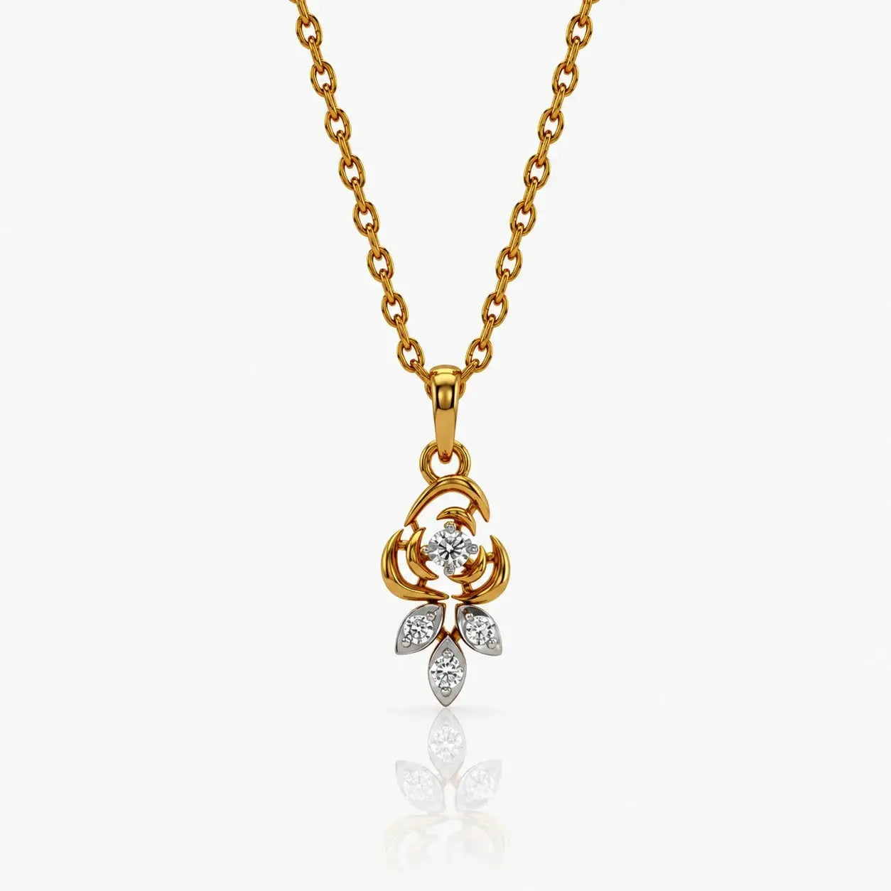 TVAYI Bloom Sparkle Pendant Necklace 9KT Real Gold Diamond Pendant | TVAYI | Tvayi
