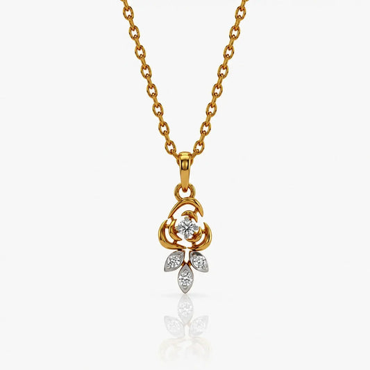 TVAYI Bloom Sparkle Pendant Necklace 9KT Real Gold Diamond Pendant | TVAYI | Tvayi