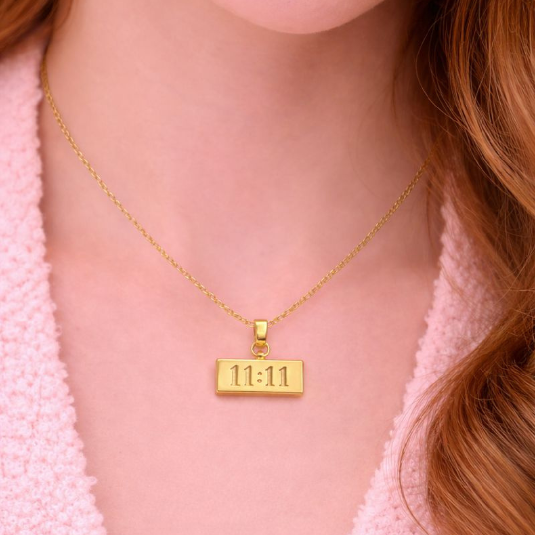 Tvayi 18K Gold Plated 11:11 Pendant Necklace for Women | Demi-Fine Jewellery | Tvayi