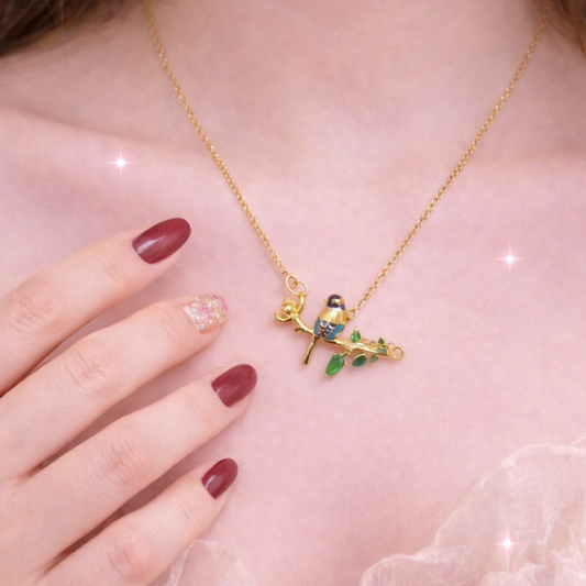 Tvayi Golden Finch Pendant Necklace | 18K Gold Plated Demi-Fine Jewellery for Women | Tvayi