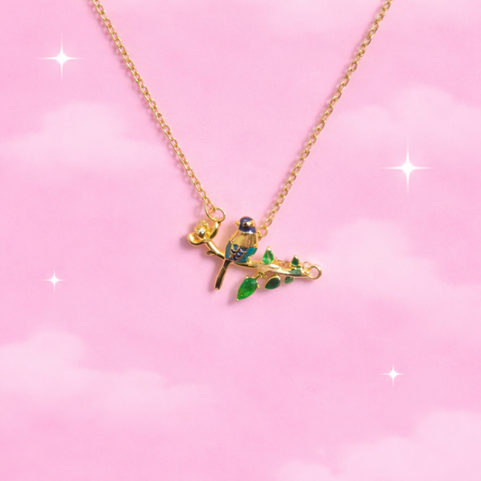 Tvayi Golden Finch Pendant Necklace | 18K Gold Plated Demi-Fine Jewellery for Women | Tvayi