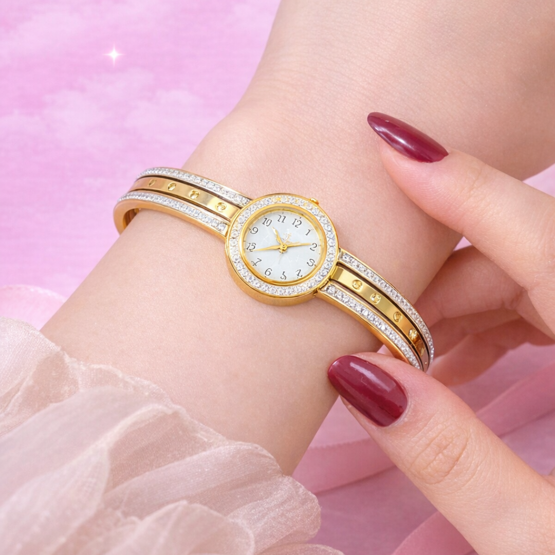 Tvayi 18K Gold Plated Demi-Fine Bracelet Watch for Women | Waterproof Gold Vermeil Jewellery | Tvayi