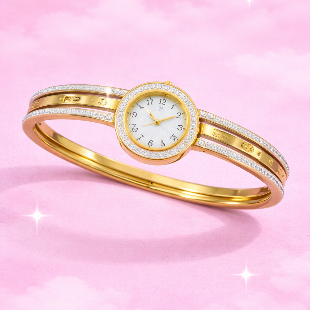 Tvayi 18K Gold Plated Demi-Fine Bracelet Watch for Women | Waterproof Gold Vermeil Jewellery | Tvayi