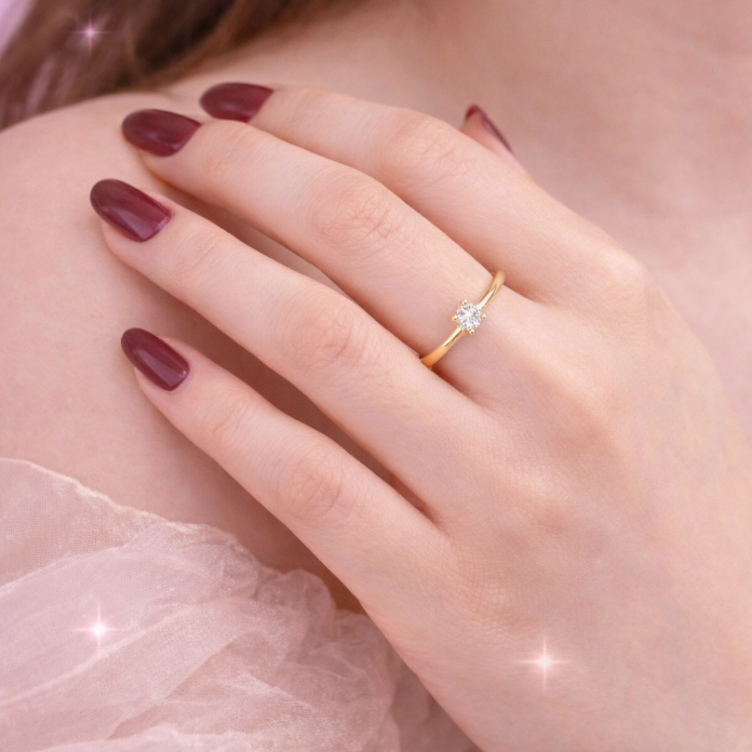 18K Gold Plated Promise Ring | Demi-Fine Waterproof Premium Jewellery for Women | Tvayi