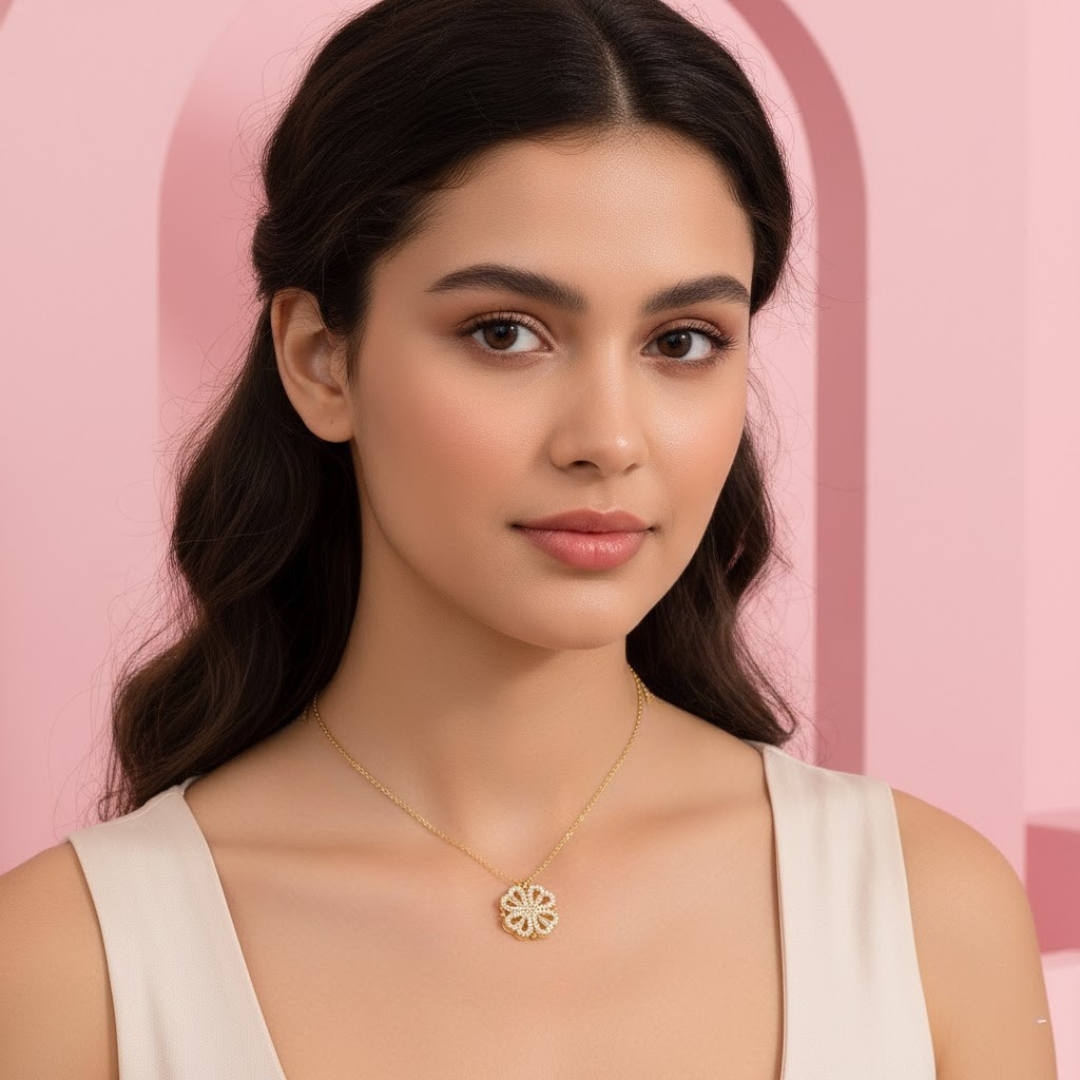 Heart Grace Gold Vermeil Necklace – 18K Gold Plated Demi-Fine Jewellery for Women | Tvayi