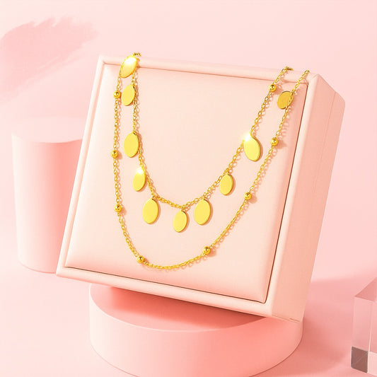 Minimal Gold Bead Chain Necklace | 18K Gold Vermeil Demi-Fine Jewellery | Tvayi