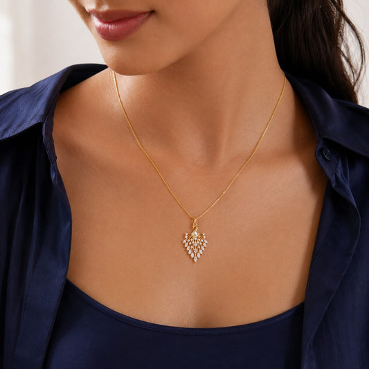 9KT Real Gold Lab Grown Diamond Peacock Pendant Necklace for Women | Elegant Fine Jewelry