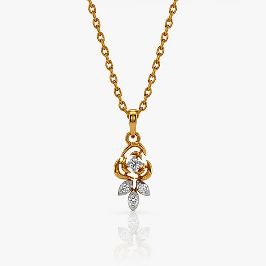 TVAYI Bloom Sparkle Pendant Necklace 9KT Real Gold Diamond Pendant | TVAYI | Tvayi