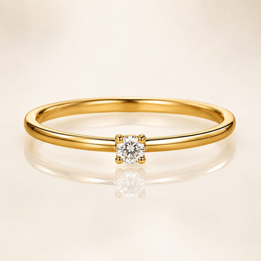 Real Gold Solitaire Lab Grown Diamond Ring for Women | Minimalist Luxury Ring | Tvayi