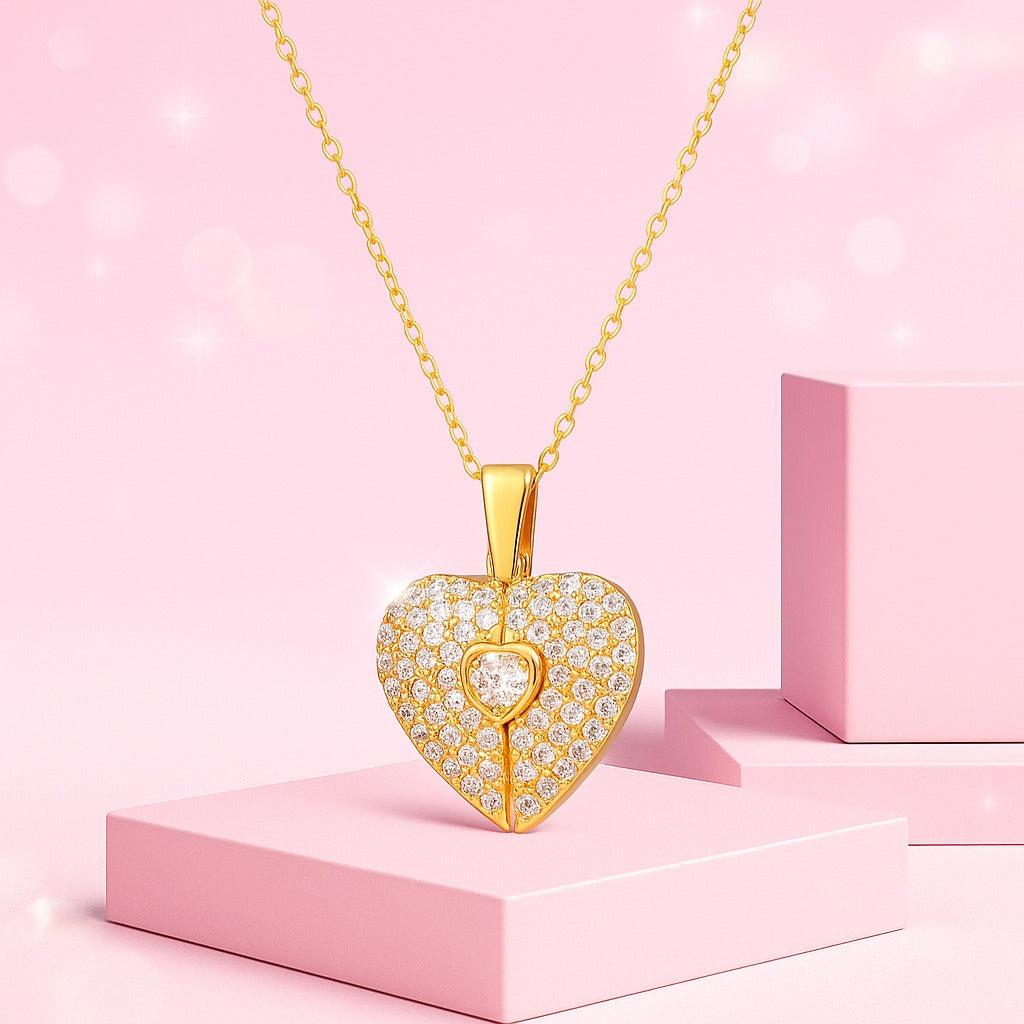Heartshine Pendant Necklace – 18K Gold Plated | Demi-Fine Jewellery for Women | Tvayi
