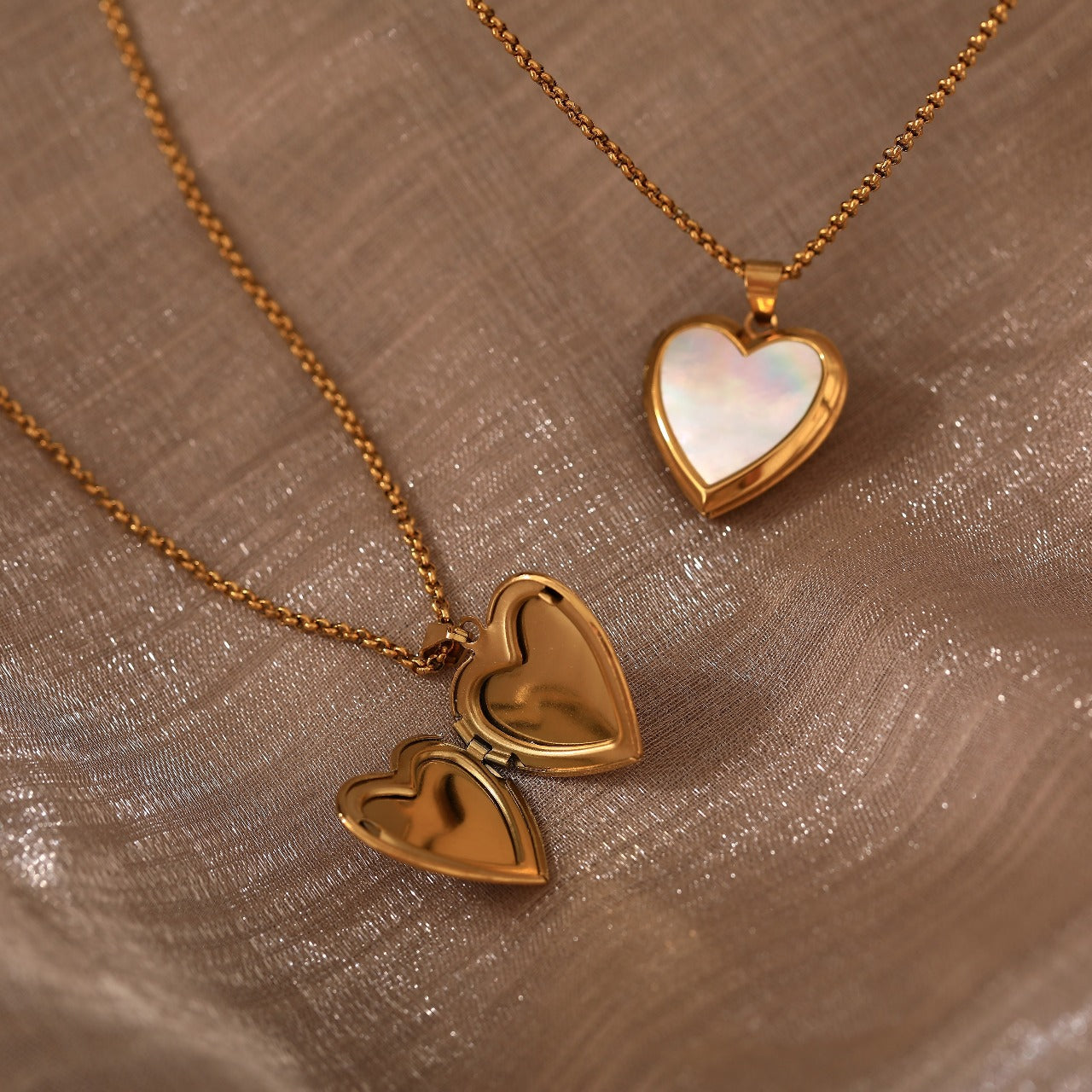 Golden Heart Duo Set – Anti-Tarnish Demi-Fine Jewellery | Tvayi