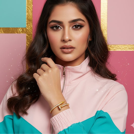 18K Gold Plated Nail Bangle – Demi-Fine Everyday Jewellery | Tvayi