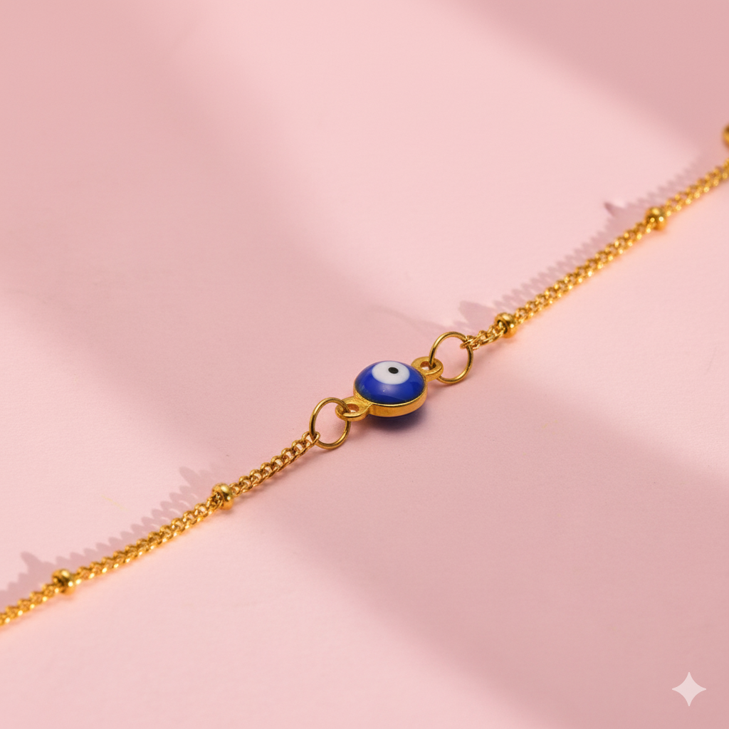 Gold Plated Evil Eye Bracelet for Women | Tvayi