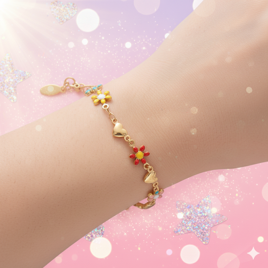 Blossom Hearts Charm Bracelet | Tvayi