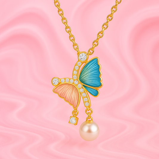 Butterfly pearl neckless | Tvayi