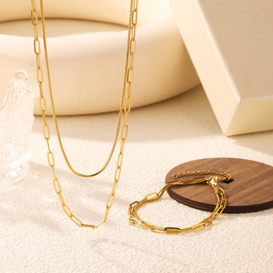 Tvayi Double Layer Gold Chain Necklace – 18K Gold Plated | Demi-Fine Jewellery | Tvayi